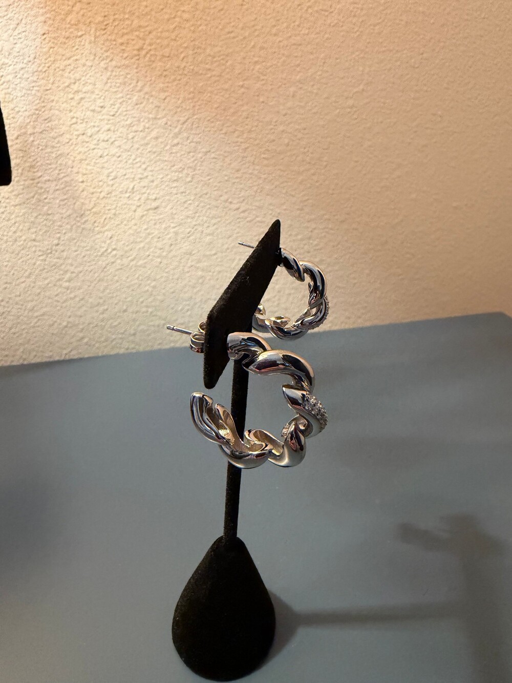 Diamonique Italia San Marco Hoop Earrings, Sterling Silver - Picture 3 of 3